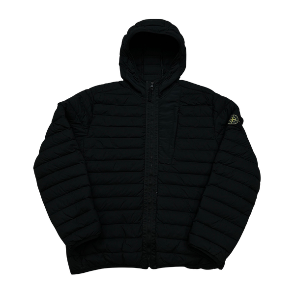 Stone Island 2020 Black Loom Woven Down Puffer Jacket XL Mat s Island