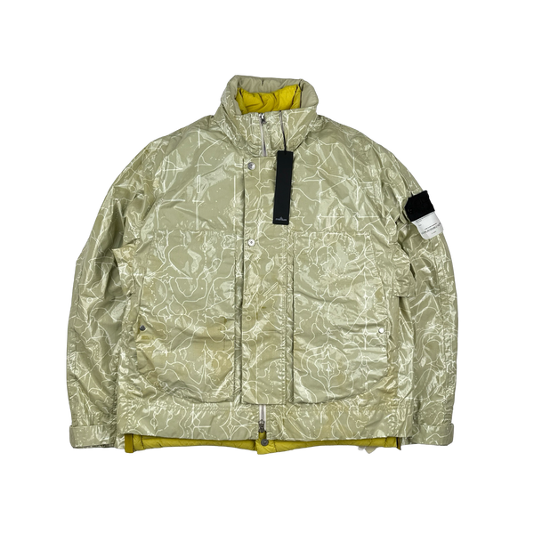 Stone Island Shadow Project Yellow Lining Glass Poplin Double Face Print Jacket - Medium