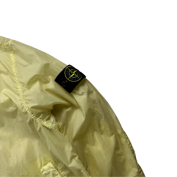 Stone Island Yellow Lamy Velour Hooded Jacket - Medium