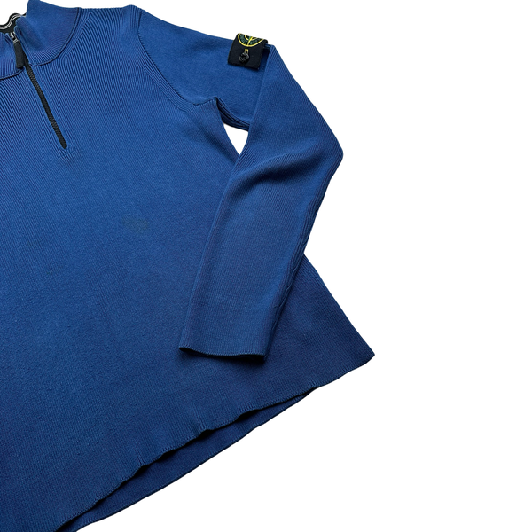 Stone Island 2011 Blue Quarter Zip Knit - Large