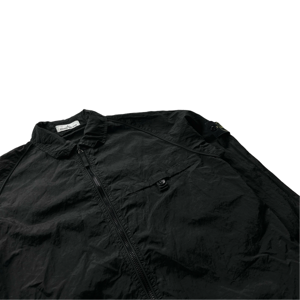 Stone Island 2022 Black Nylon Metal Overshirt Large Mat s Island