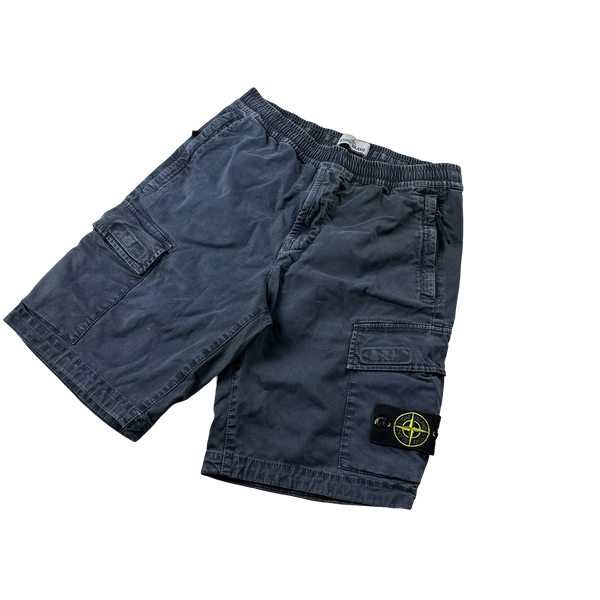 Stone Island 2021 Navy Cotton RE Fit Shorts - 30"