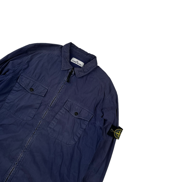 Stone Island 2014 Navy Double Lined Cotton Overshirt - Large