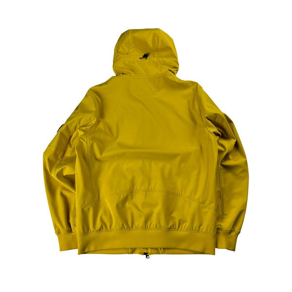 CP Company Yellow Soft Shell R Hooded Jacket - Large