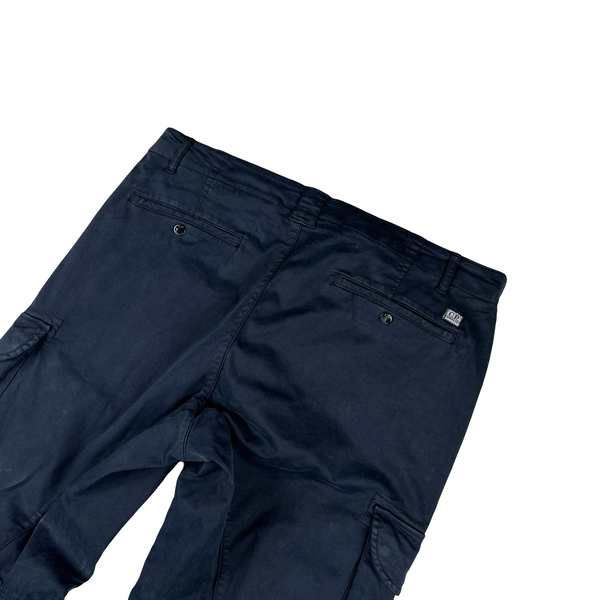 CP Company Navy Stretch Satin Cargo Trousers - XL