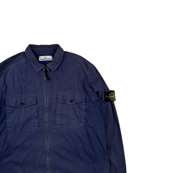 Stone Island 2014 Navy Double Lined Cotton Overshirt - Large