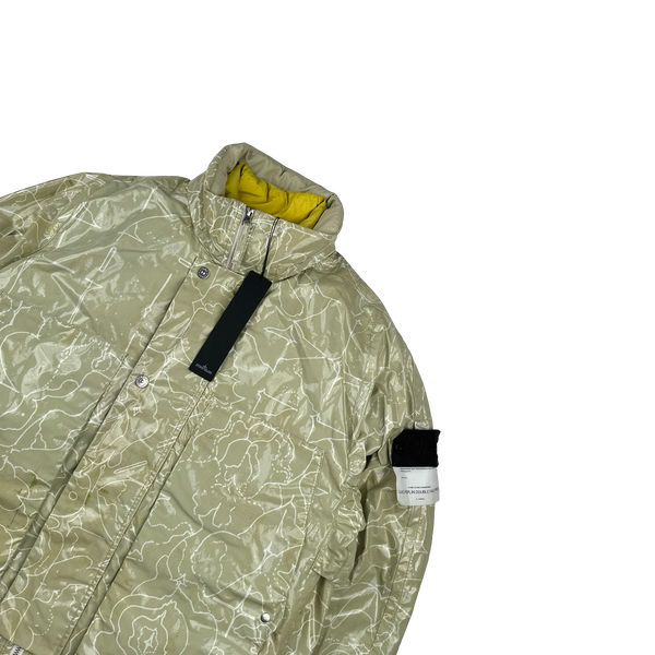 Stone Island Shadow Project Yellow Lining Glass Poplin Double Face Print Jacket - Medium