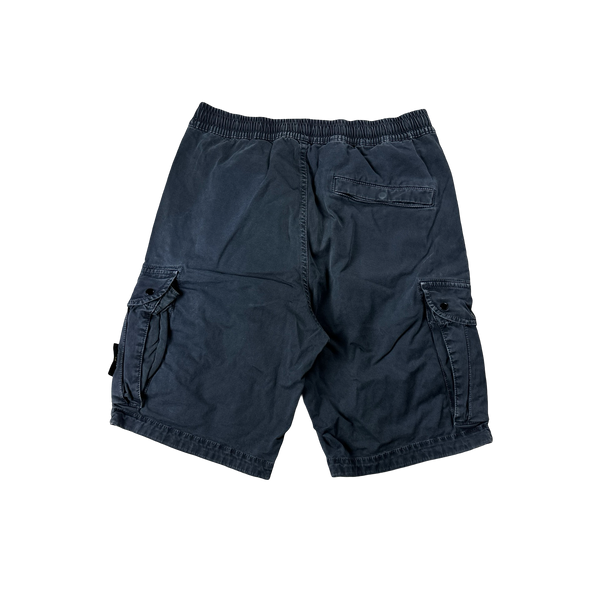 Stone Island 2021 Navy Cotton RE Fit Shorts - 30"