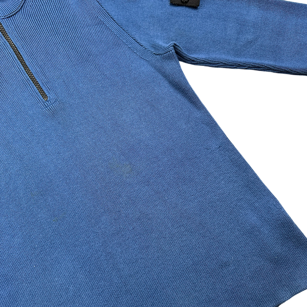 Stone Island 2011 Blue Quarter Zip Knit - Large