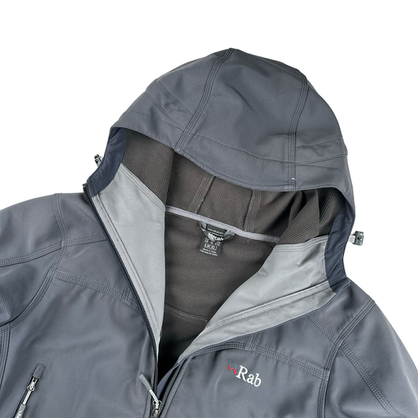 RAB Grey Zipped Polartec Power Shield Soft Shell Jacket - XL