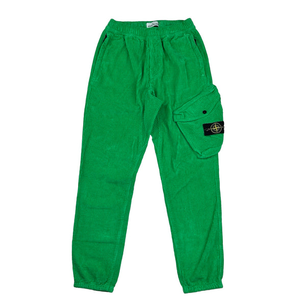 Stone Island 2021 Green Jumbo Corduroy Cargo Trousers - 30"