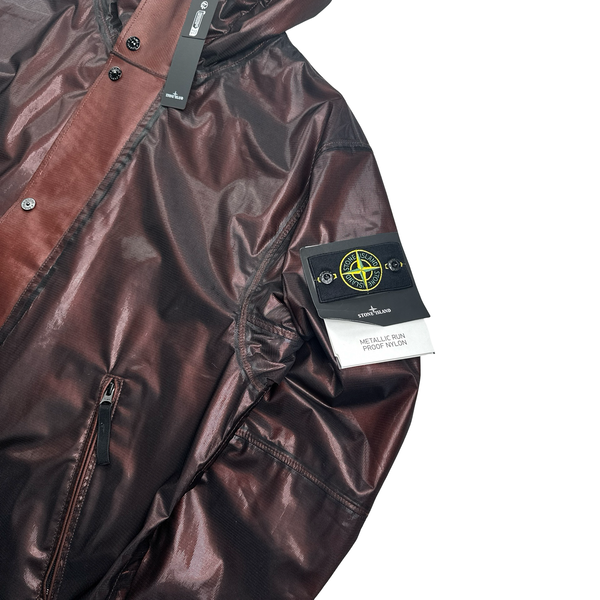 Stone Island 2024 Rust Metallic Run Proof Nylon Hooded Jacket - Large