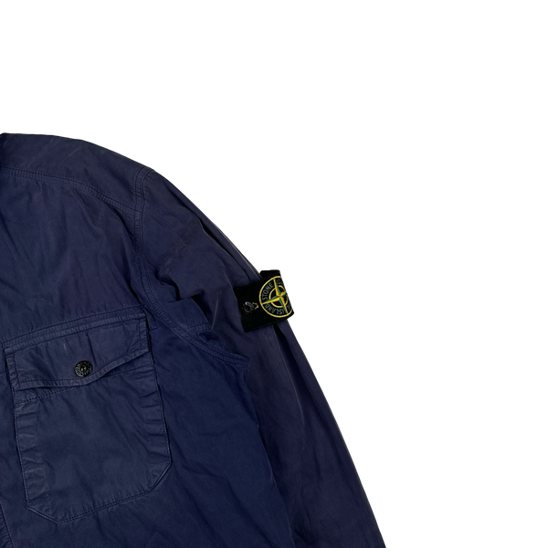 Stone Island 2014 Navy Double Lined Cotton Overshirt - Large