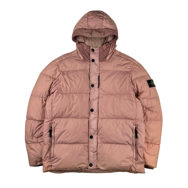 Stone Island 2016 Pink Crinkle Reps Down Puffer Jacket - 3XL