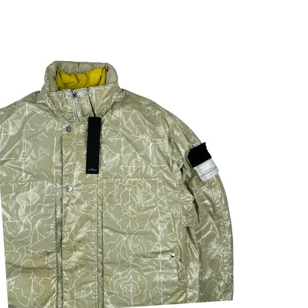 Stone Island Shadow Project Yellow Lining Glass Poplin Double Face Print Jacket - Medium