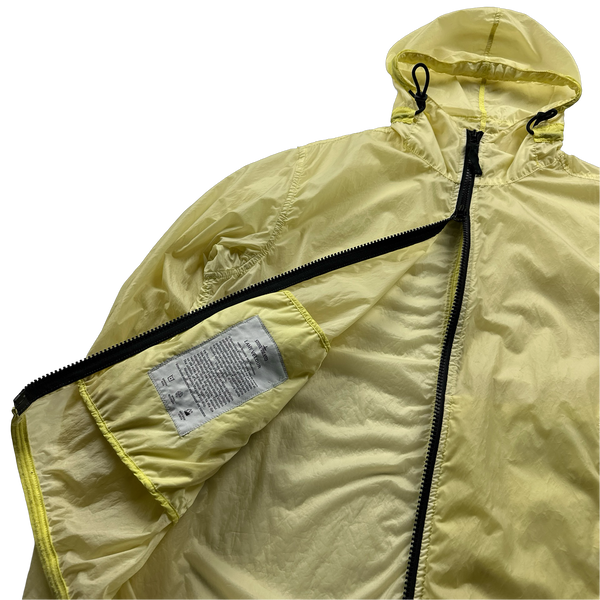 Stone Island Yellow Lamy Velour Hooded Jacket - Medium