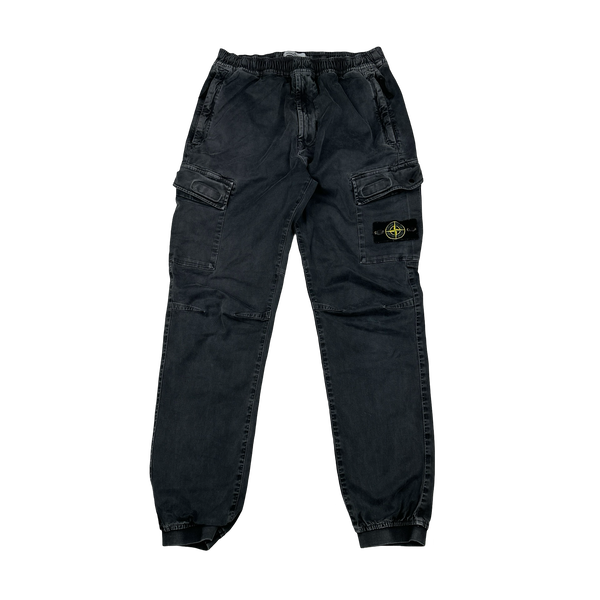 Stone Island 2021 RE T Black Cargo Trousers - 32"