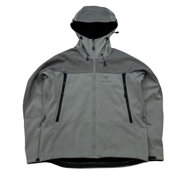Arcteryx Grey Grid Check Hooded Soft Shell Jacket -Large