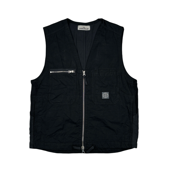 Stone Island Black 2023 Cupro Cotton Twill TC Vest - Small