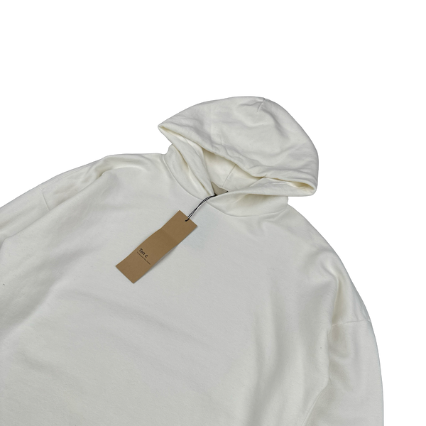 Ten C White Cotton Hoodie - Large