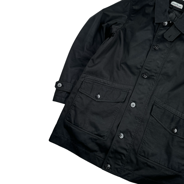 Stone Island 2013 Raso Gommato Black Dutch Rope Liner Jacket - Large