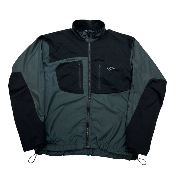 Arcteryx Grey/Black Nylon Zipped Windbreaker - Large