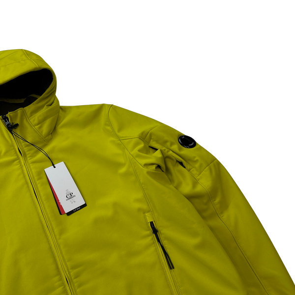 CP Company Neon Yellow Soft Shell R Fleece Lined Hooded Jacket - XXL