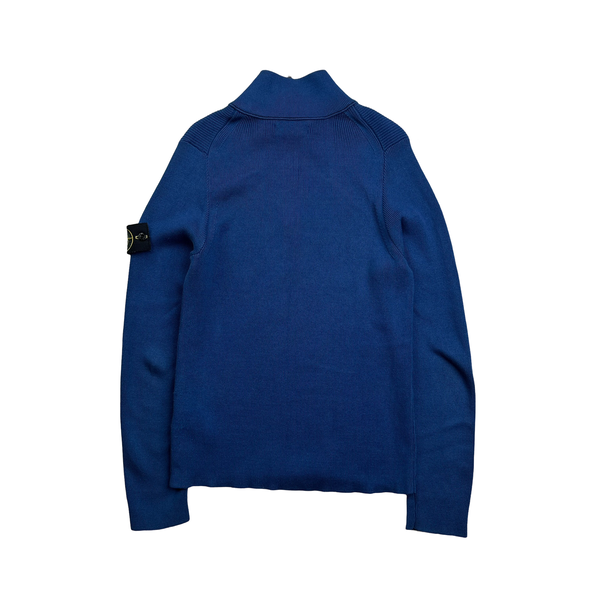 Stone Island 2011 Blue Quarter Zip Knit - Large