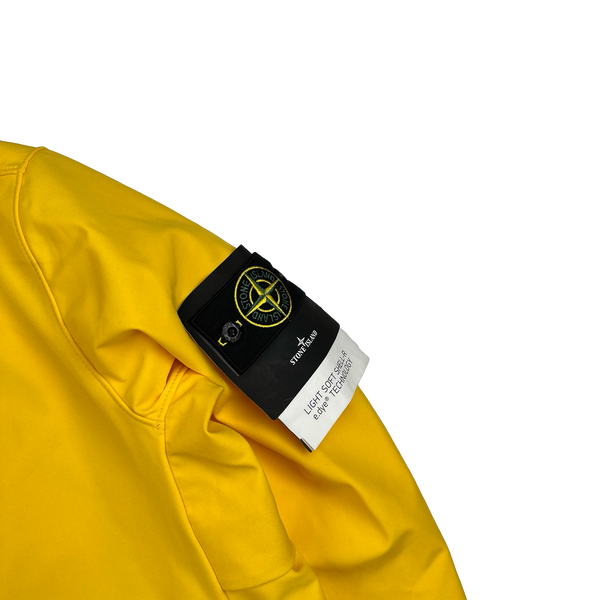 Stone Island 2022 Yellow Soft Shell R E Dye Tech Jacket - Medium