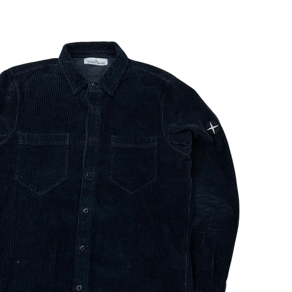 Stone Island 2019 Navy Jumbo Corduroy Overshirt - Small