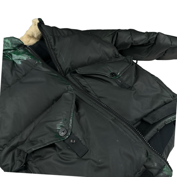 Stone Island 2015 Green Hidden Reflective Spellout Puffer Jacket - XL