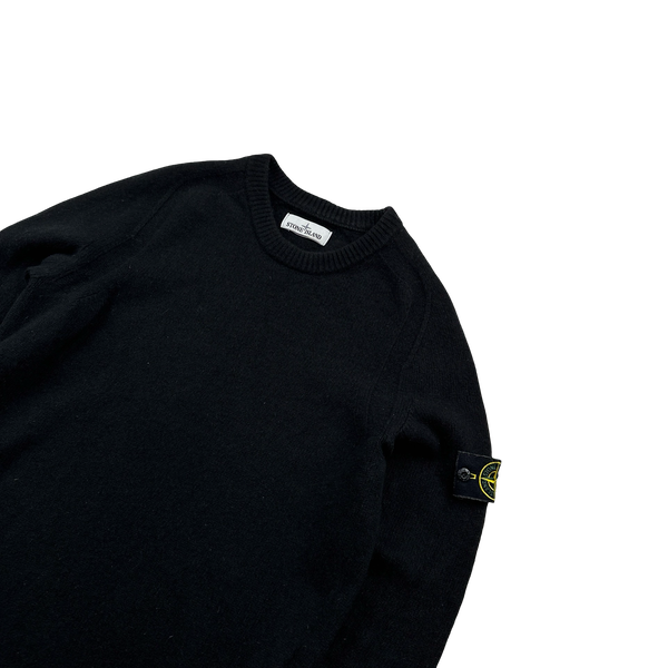 Stone Island 2018 Black Wool Crewneck Jumper Medium