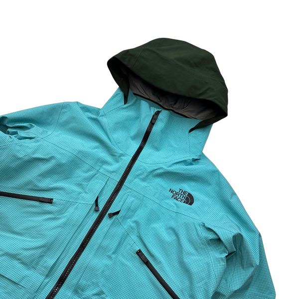 North Face Teal Grid Futurelight Summit Series Hooded Jacket - XL