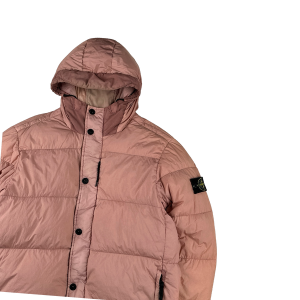 Stone Island 2016 Pink Crinkle Reps Down Puffer Jacket - 3XL