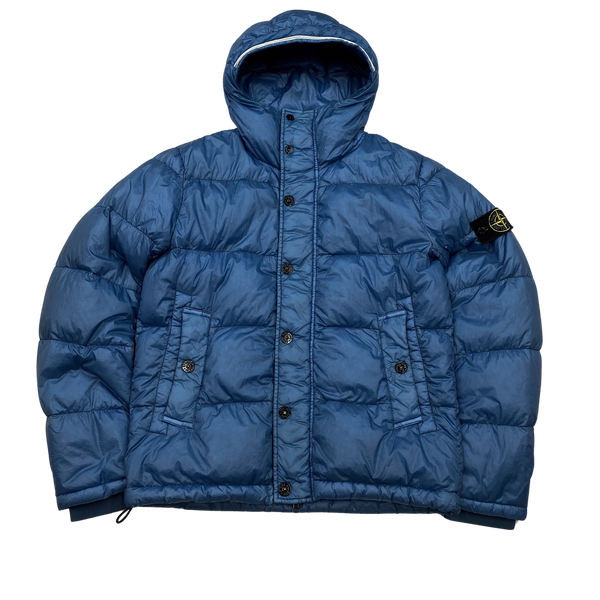 Stone Island 2013 Blue Garment Dyed Puffer Jacket Medium Mat s Island