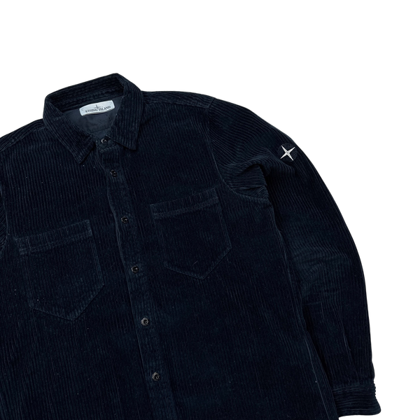 Stone Island 2019 Navy Jumbo Corduroy Overshirt - Small