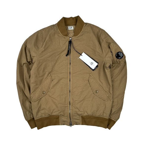 CP Company Brown Flatt Nylon Bomber Jacket - Medium