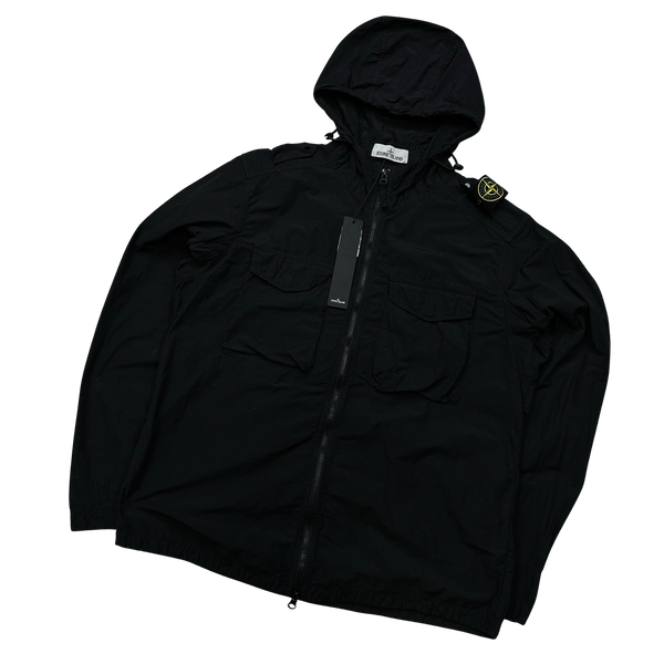 Stone Island Black Naslan Light Shoulder Badge Overshirt - Large – Mat ...