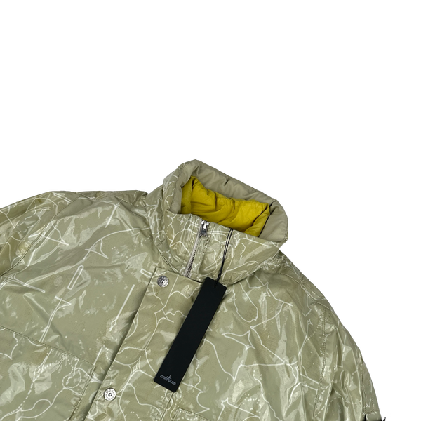 Stone Island Shadow Project Yellow Lining Glass Poplin Double Face Print Jacket - Medium