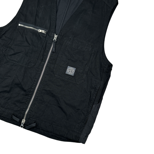 Stone Island Black 2023 Cupro Cotton Twill TC Vest - Small