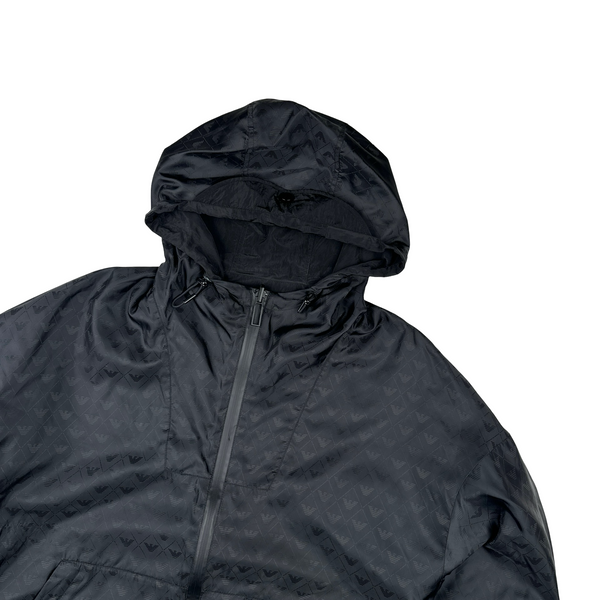 Emporio Armani Monogram Reversible Nylon Peak Hood Lightweight Jacket - XXL