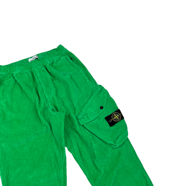 Stone Island 2021 Green Jumbo Corduroy Cargo Trousers - 30"