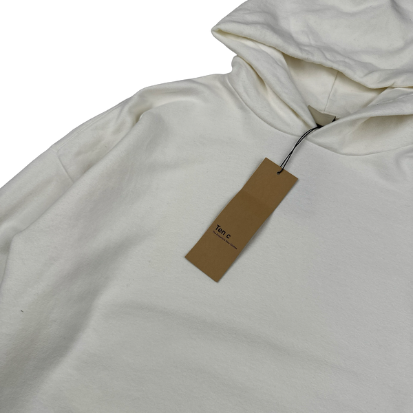 Ten C White Cotton Hoodie - Large