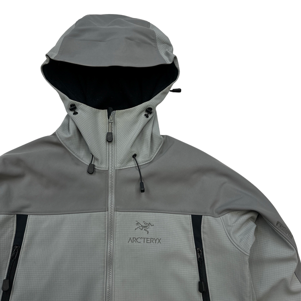 Arcteryx Grey Grid Check Hooded Soft Shell Jacket -Large