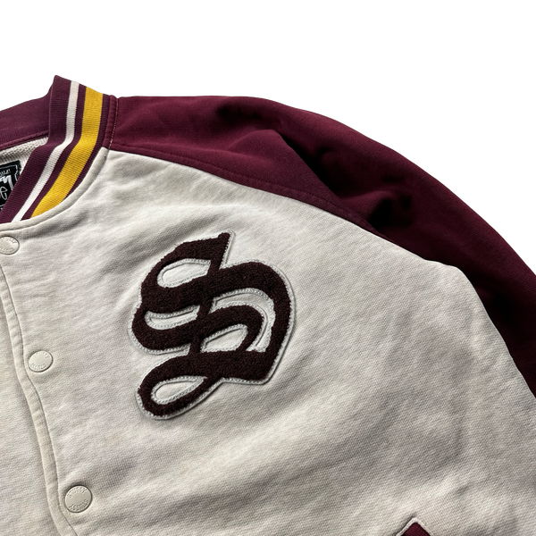 Stussy Red Patched Varsity Jacket - Large