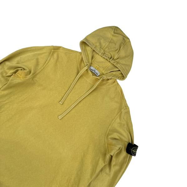 Stone Island Yellow Cotton Pullover Hoodie - XL