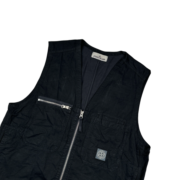 Stone Island Black 2023 Cupro Cotton Twill TC Vest - Small