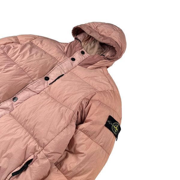 Stone Island 2016 Pink Crinkle Reps Down Puffer Jacket - 3XL