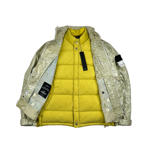 Stone Island Shadow Project Yellow Lining Glass Poplin Double Face Print Jacket - Medium