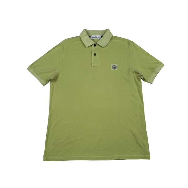 Stone Island Yellow Green Polo Top - Large